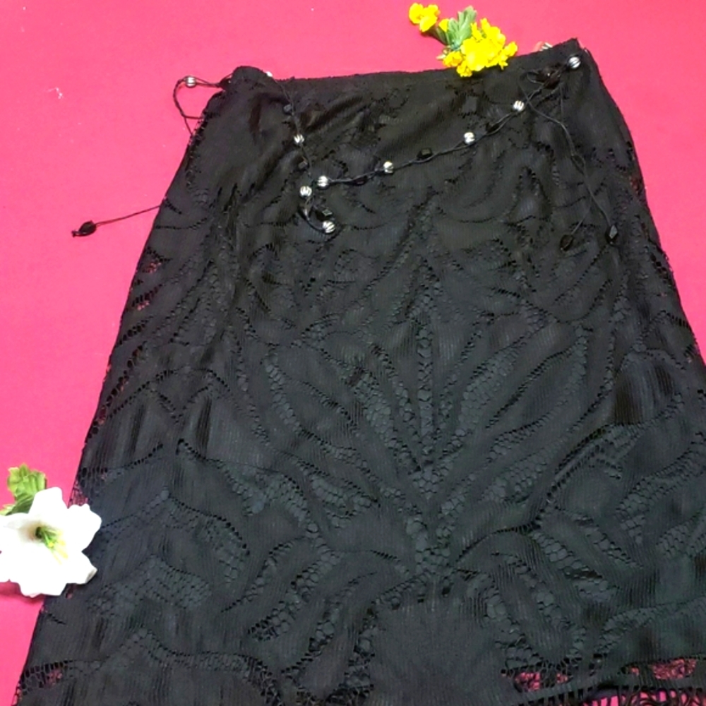 💥PRICE DROP💥 Multiples Black Lace Skirt